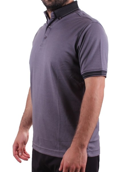 Twister 2305 Antrasit Günlük Kısa Kol Normal Kesim Pamuklu Polo Yaka Erkek Tişört modelleri