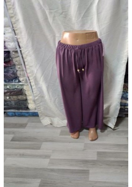 Siyah Pantolon Lila Geniş Paça Lastikli Önden Bagcıklı 1 Adet Kaliteli Kullanışlı Güzel Şık