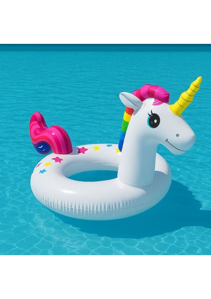 Gökkuşağı Boynuz- Unicorn Yüzme Simiti- Gülümseyen Boynuz- Tatlı Unicorn Su Arkadaşı modelleri
