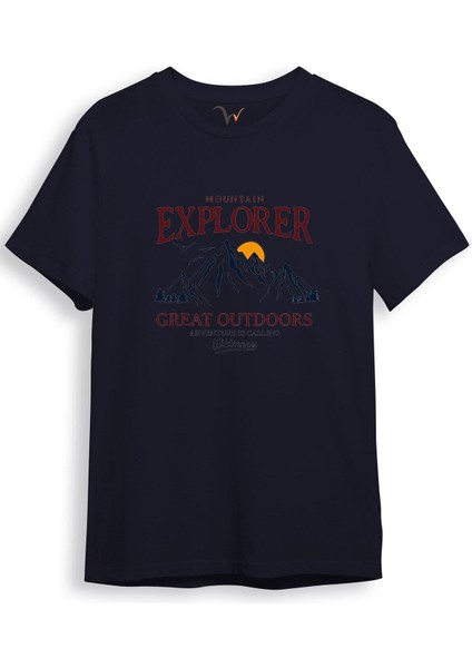 Mountain Explorer Dağcı Gezgin-Araştırmacı Regular Fit %100 Pamuk Bisiklet Yaka T-Shirt