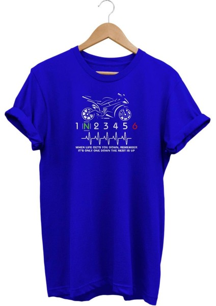 Heart Beat Pulse Racing Motor Baskılı T-Shirt