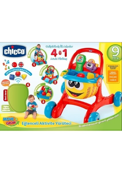 Asfstore Chicco Mutlu Alışveriş Ilk Adımlar Yürüteci - 4'ü Bir Arada Ingilizce + Türkçe Aktiviteli indirimleri