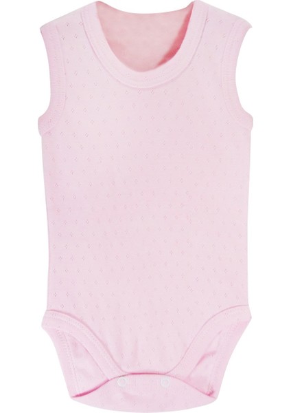 Asfstore Sema Baby Jakarlı Askılı Badi (Body) - Pembe 9-12 Ay