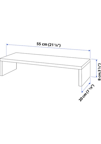 Klavye Altı Organizer Raf – Beyaz Mdf Masaüstü Düzenleyici | 55X20 cm modelleri