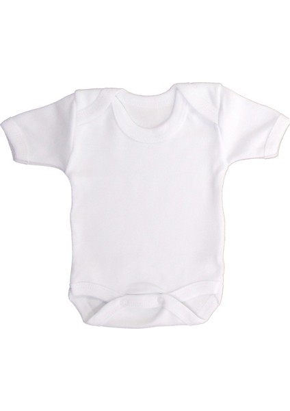 Asfstore Sema Baby Yarım Kol Badi (Body) 0-3 Ay - Beyaz