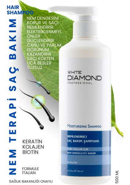 Kuru ve Yıpranmış Saçlar Için Nemlendirici Yumuşatıcı Canlandırıcı Saç Bakım Şampuanı 500 ml