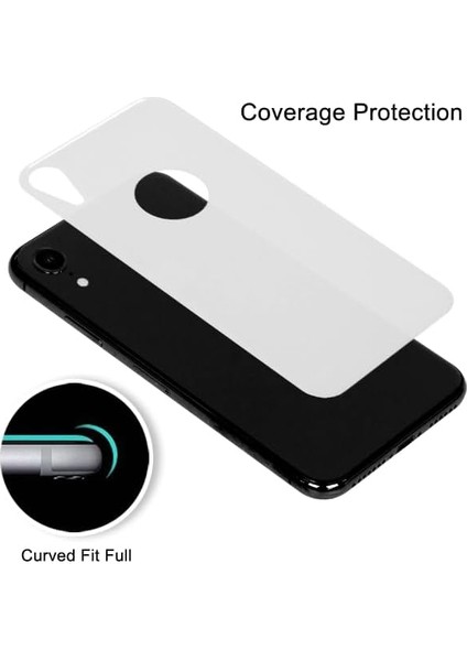 iPhone Xr Uyumlu Tam Kaplayan Temperli Arka Koruyucu Cam (Beyaz) modelleri