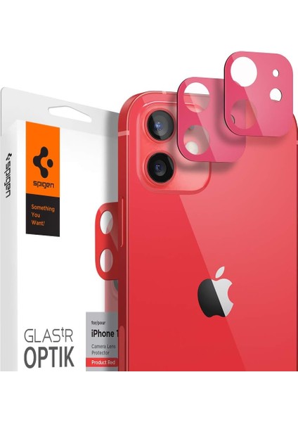 iPhone 12 Kamera Lens Camı Koruyucu Glas.tr Optik (2 Adet) Red - AGL02472