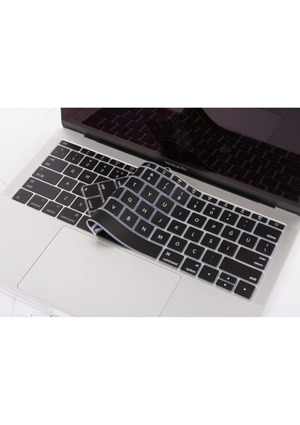 Laptop Macbook Pro Kılıf Klavye Koruyucu (Us To Tr) 13INÇ A1708-12INÇ A1534 ile Uyumlu Siyah