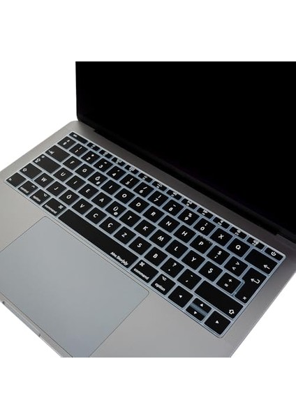 F Klavye Laptop Macbook Pro Kılıf Daktilotip Baskı 12INÇ A1534-13INÇ A1708 ile Uyumlu Siyah