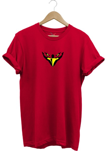 Kartal Kafa Göz Baskılı %100 Pamuk Regular Fit Bisiklet Yaka T-Shirt