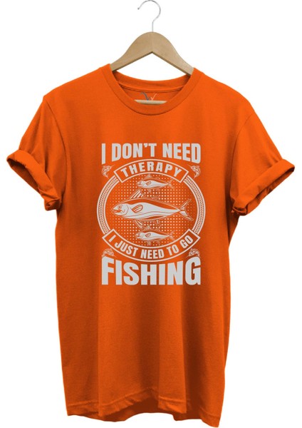 Fishing Balıkçı Balık Baskılı %100 Pamuk Regular Fit T-Shirt