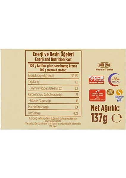 Pasta Kreması Sade 137 G modelleri