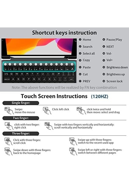 iPad 9. Nesil Klavye Kılıfı 10,2 Inç (10,2 Inç) Ped Ile, Çıkarılabilir Destek Standı, Kalem Tutucu, Sürgülü Kamera Kapağı iPad 7./8./9. Nesil ile Uyumlu Klavye (Siyah)