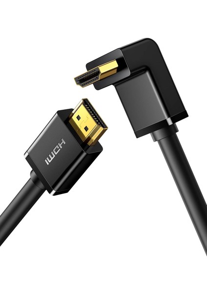 HDMI 90 Derece Kablo, 2 Metre, Siyah