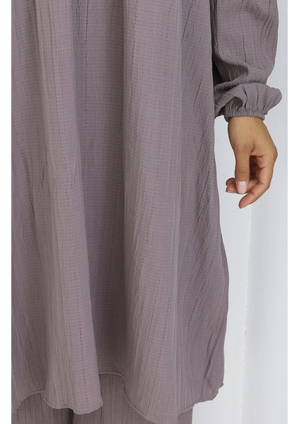 Büzgülü Tunik Pantolon Ikili Takım 2089-03 Vizon indirimleri