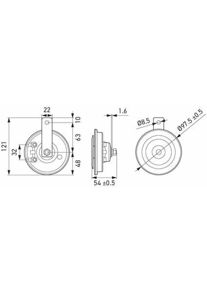 Düsük/yüksek Ton Korna 12V 335-400HZ 115 Dba 3AM012588-341