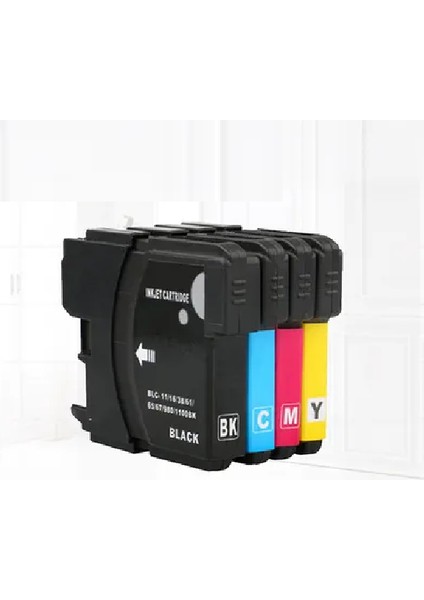 MFC-295CN/DCP-165C/DCP-145C/DCP-373CW Yazıcı Uyumlu LC38-LC980-LC1100 4 Renk Kartuş Seti