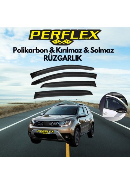 Perflex Polikarbon Kırılmaz Rüzgarlık V2 Düz Dacia Duster 2018+