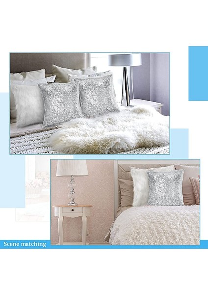 4 Parça Peluş ve Payetli Kırlent Kılıfı 45*45 modelleri