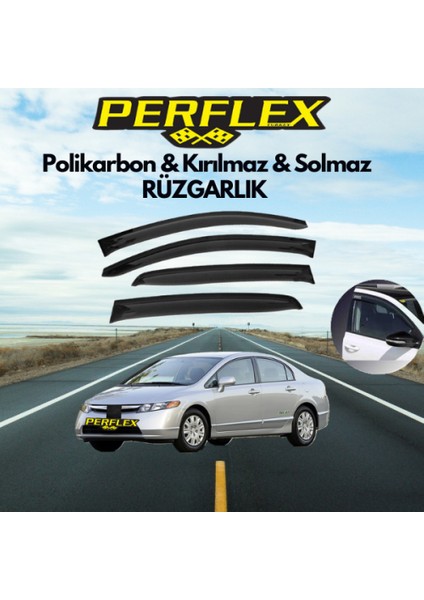 Perflex Polikarbon Kırılmaz Rüzgarlık V2 Mugen Honda Civic 2001- 2006