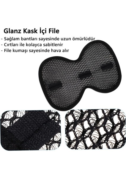 Kask Içi Ped, Nefes Alabilir File Cırtlı Iç Astar, Yıkanabilir Tekrar Kullanıma Uygun Ped