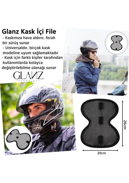 Kask Içi Ped, Nefes Alabilir File Cırtlı Iç Astar, Yıkanabilir Tekrar Kullanıma Uygun Ped