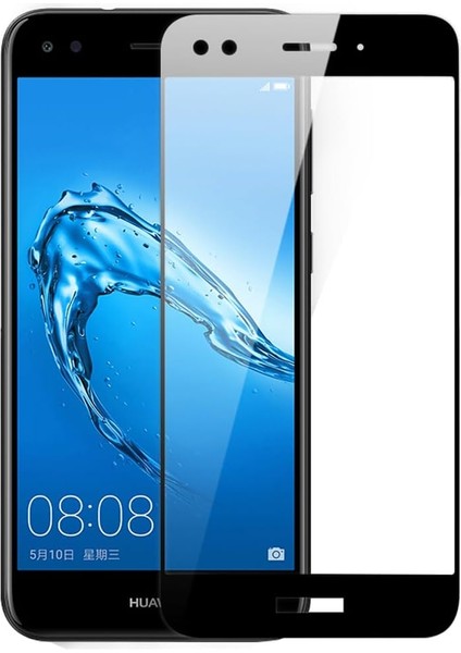 Huawei P9 Lite Mini 2017 Uyumlu Full Kaplayan Temperli 5d Ekran Koruyucu Cam (Siyah)