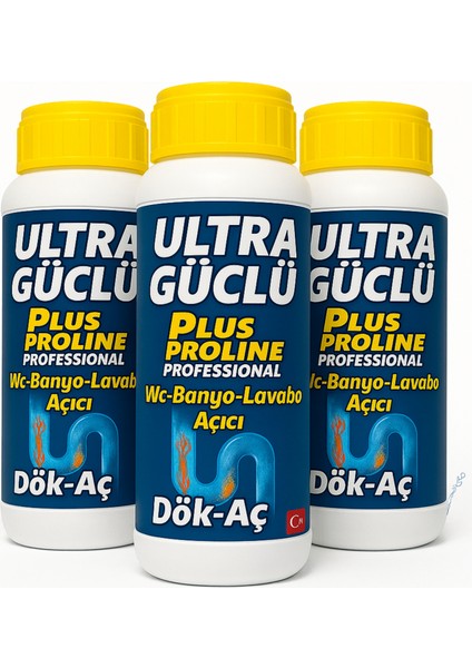 3 Adet 500 gr Dök- Aç Lavabo Açıcı – Toplam 1500 Gr, Etkili ve Hızlı Tıkanıklık Giderici