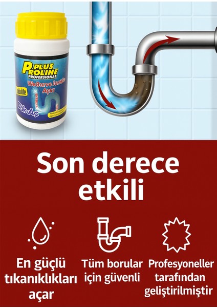 3 Adet 500 gr Dök- Aç Lavabo Açıcı – Toplam 1500 Gr, Etkili ve Hızlı Tıkanıklık Giderici