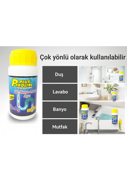 3 Adet 500 gr Dök- Aç Lavabo Açıcı – Toplam 1500 Gr, Etkili ve Hızlı Tıkanıklık Giderici