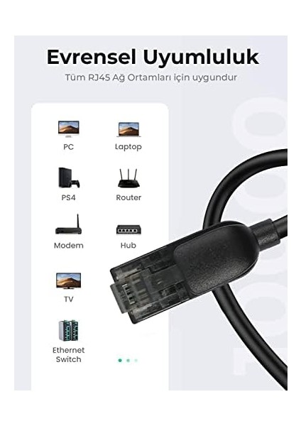 Cat 6A Ethernet Kablosu 10GBPS Veri Aktarımı 500MHZ Bant Genişliği Utp Kablo Pvc Kaplama Ps5 Xbox One Switch Modem Yönlendirici Vb. Ile Uyumlu 10 Metre modelleri
