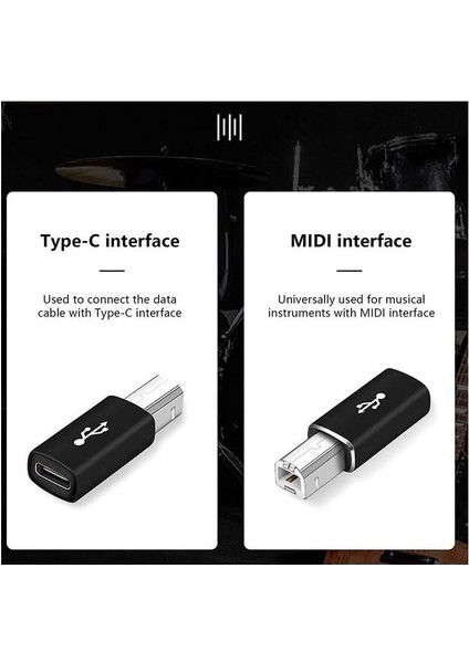 C To USB B Midi Klavye Yazıcı Printer Çevirici Dönüştürücü Adaptör