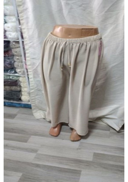 Siyah Pantolon Krem Geniş Paça Lastikli Önden Bagcıklı 1 Adet Kaliteli Kullanışlı Güzel Şık