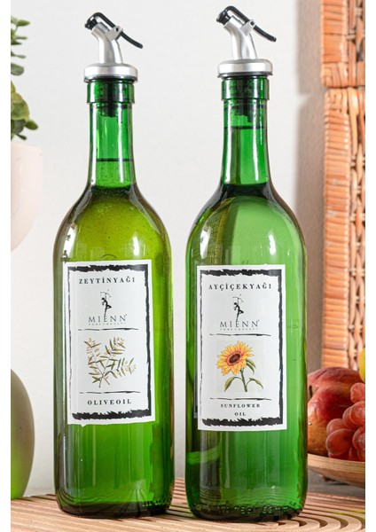 Amber | Ahşap Standlı 2'li 350 ml Zeytinyağı Sıvıyağ Şişesi Yağlık Yağdanlık fiyatları