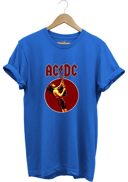Rock Müzik Grubu Ac Dc Poster Baskılı Regular Fit %100 Pamuk T-Shirt