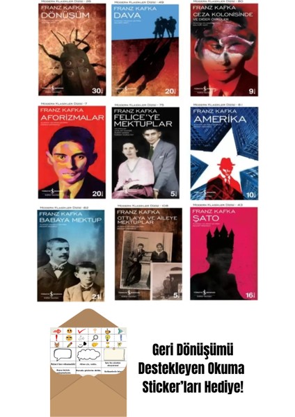 Franz Kafka 9 Kitap Set + Okuma Sticker'ları