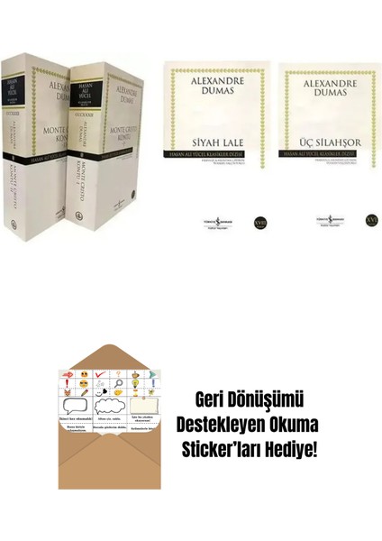 Monte Kristo Kontu 2 Cilt 4 Kitap Set + Okuma Sticker'ları