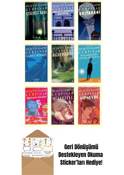 Hüseyin Rahmi Gürpınar 9 Kitap Set + Okuma Sticker'ları