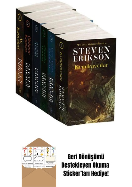 Malazan Yitikler Kitabı Serisi 6 Kitap Takım + Okuma Sticker'ları