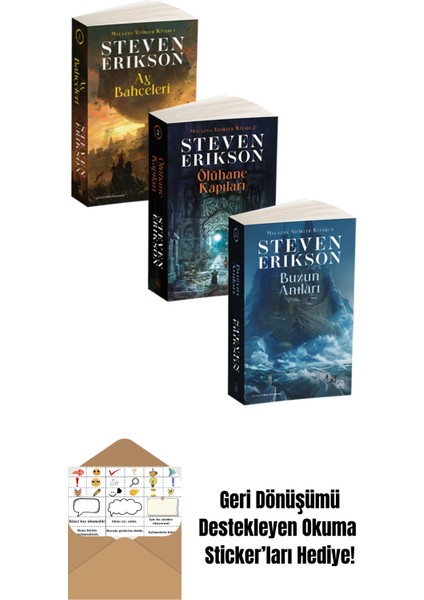 Malazan Yitikler Kitabı Serisi 3 Kitap Takım + Okuma Sticker'ları