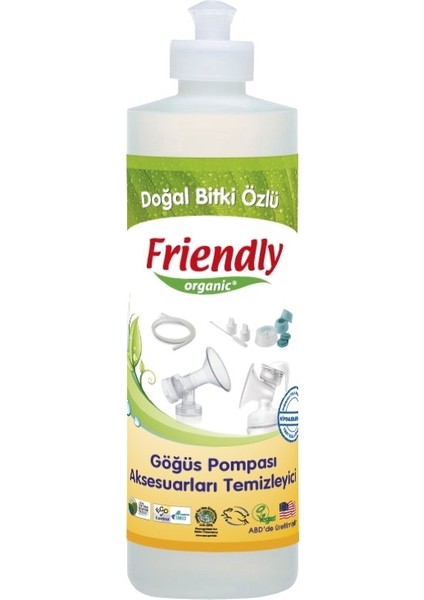 Asfstore Friendly Organic Göğüs Pompası Aksesuarları Temizleyici - 473 ml