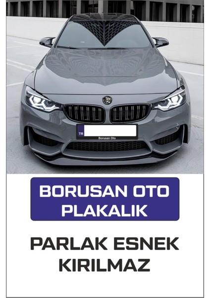 Borusan Oto Yazılı Oto Plakalık Siyah Uv Kabartma 2 Adet Takmatik