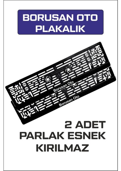 Borusan Oto Yazılı Oto Plakalık Siyah Uv Kabartma 2 Adet Takmatik modelleri