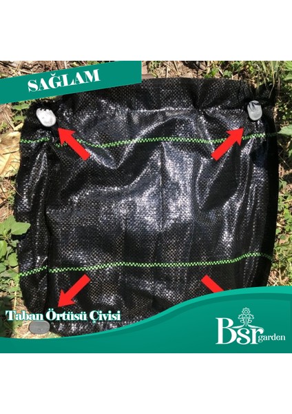100 Adet Sera Taban Örtüsü Çi̇vi̇si̇ 15 cm Tirnakli Sera Taban Örtüsü Kaziği Sert Plasti̇k Bsr Garden