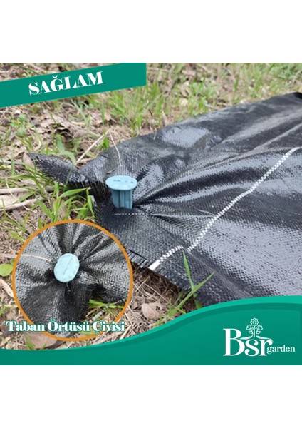 100 Adet Sera Taban Örtüsü Çi̇vi̇si̇ 15 cm Tirnakli Sera Taban Örtüsü Kaziği Sert Plasti̇k Bsr Garden