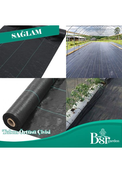 100 Adet Sera Taban Örtüsü Çi̇vi̇si̇ 15 cm Tirnakli Sera Taban Örtüsü Kaziği Sert Plasti̇k Bsr Garden
