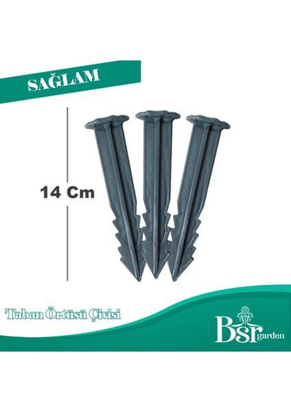 100 Adet Sera Taban Örtüsü Çi̇vi̇si̇ 15 cm Tirnakli Sera Taban Örtüsü Kaziği Sert Plasti̇k Bsr Garden