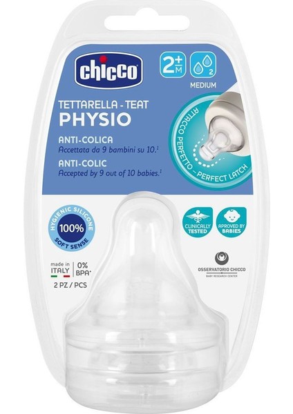 Asfstore Chicco Wellbeing Silikon 2'li Biberon Emziği 2 Ay+