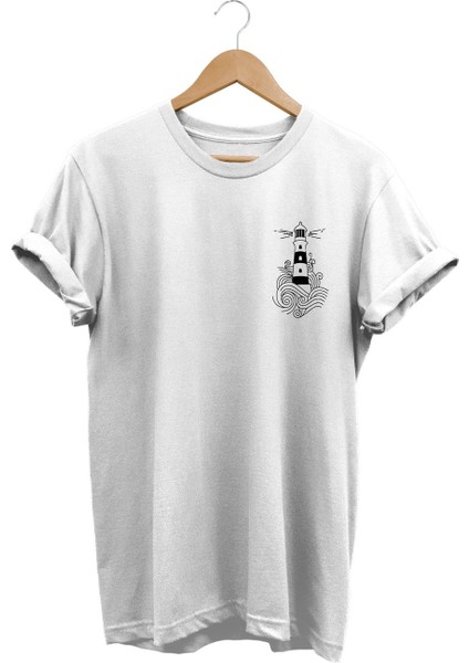 Deniz Feneri Baskılı T-Shirt